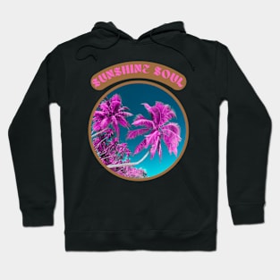 Sunshine soul pink palm trees Hoodie